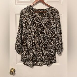 Alyx Leopard Print Blouse - Black and Brown